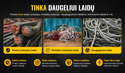 Kabelių nužievinimo mašina tinkama kietos ir minkštos izoliacijos bei daugiagysliams laidams GR-M2