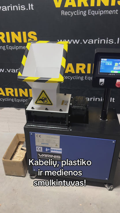 ♻️ EcoShred Mini 180 – Kabelių, plastiko, kartono smulkintuvas